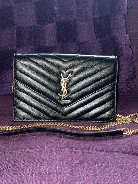 Saint Laurent
YSL Monogram Large Wallet on Chain in Grained Leather